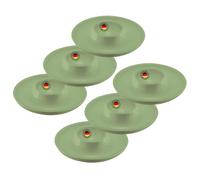 Westmark 6 hueveras, redondas, ø10 cm + 6 cucharas para huevos 14,5 cm, plástico de alta calidad, Punto, verde menta, 206222E8