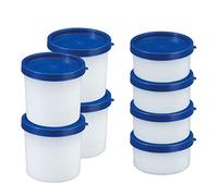 Westmark 8 Latas de hierbas/congelador, incl. tapa, Capacidad: 4 x 100 ml, 4 x 200 ml, apilable, Plástico, Trio, Color: Transparente/Azul, 258422E6
