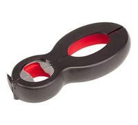 Westmark Abridor múltiple, Superficie interior de goma, 14 x 6 cm, Acero inoxidable/plástico, Negro/rojo, 10552270