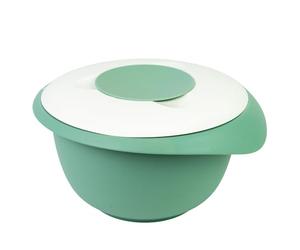 Westmark Bol para mezclar y hornear con tapa de dos partes, 2.5 l, Con pico, Plástico, Blanco/verde menta, 3153227M