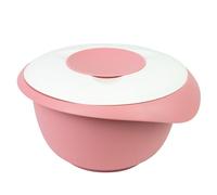 Westmark Bol para mezclar y hornear con tapa de dos partes, 3.5 l, Con pico, Plástico, Blanco/rosa, 3155227P