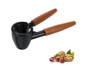 Westmark Cascanueces y pinzas para champán, Aluminio fundido a presión/madera, Longitud: 16,8 cm, Sieger Nussprofi Deluxe, Marrón/negro, 3326220