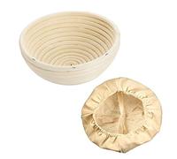 Westmark cesta de fermentación, cesta de fermentación redonda + tapas, mimbre/algodón, beige claro/beige, 3208227B
