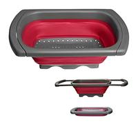 Westmark Colador plegable extensible con colgador, plástico, color rojo y antracita 21302270