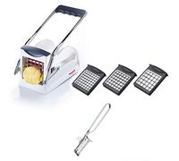 Westmark Cortador de patatas fritas con pelador, Set 2 unidades, Mandolina para frutas y verduras con 3 inserciones de corte Easy Stix y pelador Famos, 118022E7