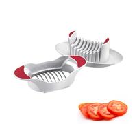 Westmark Cortador de tomate y mozzarella con plato de corte y cuchillas dentadas, Acero inoxidable / plástico, Blanco / rojo, 11572260