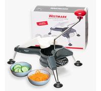 Westmark Cortador/rebanador /rallador de verduras con 3 discos, Cuchillas de acero inoxidable, Schnitzel Mouli, Antracita/plata/rojo, 11712260
