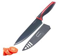 Westmark Cuchillo de Chef/cocina, Longitud de la hoja: 20 cm, Hoja ancha, Con protección de hoja, Acero inoxidable / plástico, Antracita / rojo, 14542280