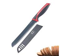 Westmark Cuchillo para pan, Con hoja dentada larga, Longitud de la hoja: 20 cm, Con protección de la hoja, Acero inoxidable/plástico, Antracita/rojo, 14552280