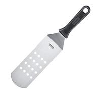 Westmark Espátula profesional para grill, Angulada, Flexible, Perforada, Tamaño de la hoja: 7,5 x 20 cm, Longitud: 36,5 cm, Acero inoxidable / plástico, Master Line, Negro/plateado, 13392270
