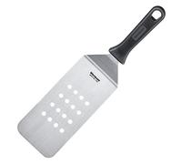 Westmark Espátula profesional para grill, Angulada, Flexible, Perforada, Tamaño de la hoja: 9,5 x 20 cm, Longitud: 36,5 cm, Acero inoxidable / plástico, Master Line, Negro/plateado, 13412270