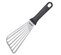 Westmark Espátula profesional para grill, Recta, Flexible, Ranurada, Tamaño de la hoja: 8,5 x 16,5 cm, Longitud: 29,5 cm, Acero inoxidable / plástico, Master Line, Negro/plateado, 13352270