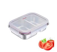 Westmark Fiambrera acero inoxidable a prueba de fugas, sin BPA, apta micro/horno plata 450+280 ml