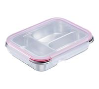 Westmark Fiambrera dividida ideal para el trabajo y para llevar como fiambrera o para preparar comidas, apta para lavavajillas, rectangular, acero inoxidable 18/8 - 450 + 280 ml