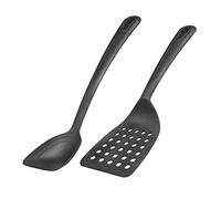 Westmark Gentle 283722E6 - Juego de espátulas y cucharas de sartén (2 piezas, plástico, con revestimiento), color negro