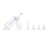 Westmark Jeringa para decorar, Con 5 boquillas, Capacidad: 180 ml, Plástico/acero inoxidable, Transparente/blanco, 31152260