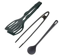 Westmark Juego, 3pcs, 1 espátula doble + 1 pinza para freír y servir + 1 cuchara para remover/cocinar, PA, Gentle, Negro, 210022E6