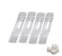 Westmark Juego de 4 pinzas de azúcar para tazas, para dulzura individual, acero inoxidable resistente, plata, 4 x 9,5 cm de diámetro, color rosa