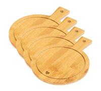 Westmark Juego de 4 Tablas de Servir de bambú con diseño de Mango y Ranura para Zumo (19 x 14 cm), Color marrón Claro