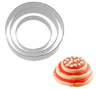 Westmark Juego de cortadores de galletas para terraza, 3 piezas, 4,5 cm, acero inoxidable, anillo liso, color plateado, 35202291
