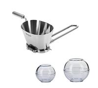 Westmark Juego de hierbas aromáticas, 3 piezas, 1 molinillo de acero inoxidable + 2 bolas de conservación, diámetro de 7 cm + 9 cm, apilable, sin BPA, acero inoxidable/SAN.