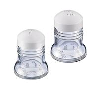 Westmark Juego de salero y pimentero, Capacidad: 40 ml cada uno, Vidrio/plástico, Paris-Standard, Blanco/transparente, 63062270