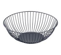 Westmark Lumos - Cesta de alambre mediana de acero inoxidable con revestimiento de grado alimenticio para guardar frutas, pan o verduras, color negro