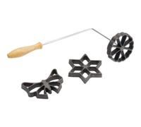 Westmark Moldes para gofres, Con 3 motivos, Con libro de recetas, Tamaño del molde: 7 - 9 cm, Acero/madera, Plata/marrón claro, 32242260