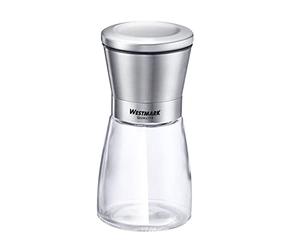 Westmark Molinillo de especias con mecanismo de cerámica, vidrio/cerámica/acero inoxidable, acero inoxidable, transparente/plata/negro, 63342260, 1 pieza