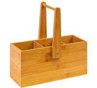 Westmark Organizador de cocina/mesa, 3 Compartimentos, Con asa de transporte, Dimensiones: 26,5 x 27,8 x 10 cm, Bambú, Tapas + Friends, Marrón claro, 69822270