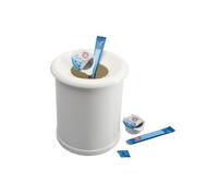 Westmark Papelera de mesa / cosméticos, Volumen de llenado: 1 litro, Aspecto de porcelana, Tapa desmontable, Plástico, Blanco, 21202270