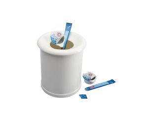 Westmark Papelera de mesa / cosméticos, Volumen de llenado: 1 litro, Aspecto de porcelana, Tapa desmontable, Plástico, Blanco, 21202270
