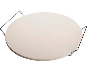 Westmark Piedra para pizza, Redonda, Ø 33 cm, Con soporte, Cerámica, Beige/plata, 32402260