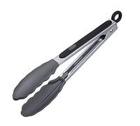 Westmark pinzas para servir, Con aletas de silicona y asas engomadas, Longitud: 21 cm, Acero inoxidable/plástico/silicona, Classic Silicone Mini, Plata/negro, 16162270