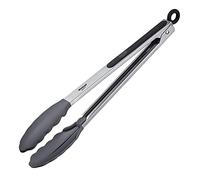 Westmark pinzas para servir, Con aletas de silicona y asas engomadas, Longitud: 34 cm, Acero inoxidable/plástico/silicona, Classic Silicone Maxi, Plata/negro, 16182270
