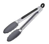 Westmark pinzas para servir, Con mandíbulas de silicona y mangos engomados, Longitud: 27 cm, Acero inoxidable/plástico/silicona, Classic Silicone Midi, Plata/negro, 16172270