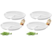 Westmark Plato de menú para microondas con 3 compartimentos, 2 unidades, Diámetro: 25 cm, Plástico, Blanco, 224022E3 (Paquete de 2)