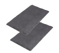 Westmark Platos de Pizarra Natural/gastronorm, 2 Piezas, GN 1/3, con protección contra arañazos, Superficie 32,5 x 17,6 cm Cada uno, Pizarra, Tapas y Friends, Antracita, 692622E3