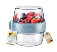 Westmark pocket box Maxi, práctico recipiente para preparar comidas para llevar, ideal para yogures, frutas, verduras, aperitivos, 700 ml (2 x 350 ml), sin BPA, azul