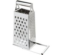 Westmark Rallador cuadrado con base deslizante, 4 superficies de corte/rallado, altura: 26,4 cm, acero inoxidable, Quattro, plata, 11382270