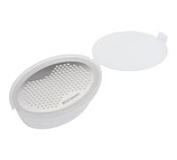 Westmark Rallador de Nuez Moscada con bandeja de goteo/compartimiento de almacenamiento y protector de hoja, Ovalado, Plástico/acero inoxidable, Technicus Nut, Blanco/plateado, 14442260