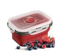 Westmark Recipiente plegable para alimentos, Práctico envase para llevar o para guardar embutidos y queso, apto para lavavajillas, cuadrado, sin BPA, 400 ml