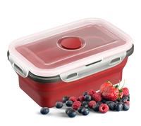 Westmark Recipiente plegable para alimentos, Práctico envase para llevar o para guardar embutidos y queso, apto para lavavajillas, cuadrado, sin BPA, 1.350 ml