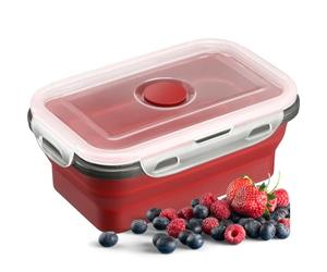Westmark Recipiente plegable para alimentos, Práctico envase para llevar o para guardar embutidos y queso, apto para lavavajillas, cuadrado, sin BPA, 1.350 ml