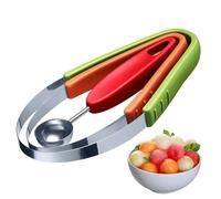 Westmark Set cortafrutas - 3 piezas, cortadores de lazo y cuchara vaciadora | Para aguacate, melón, kiwi y calabaza, encajan entre sí, apto para lavavajillas, sin BPA, acero inox/plástico, 51632270