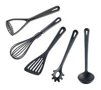 Westmark Set de cocina 5 piezas: batidor, cucharón sopero, pasapurés, espátula, cuchara, plástico, Gentle, Negro, 280022E6