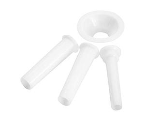 Westmark Set de Embudo de llenado de salchichas, 4 piezas, ø 1.5 cm, 2.0 cm y 2.3 cm, Accesorios para la picadora Westmark 97542260/Gr. 10, Plástico, Blanco, 14952230