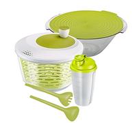 Westmark Set de ensalada, 4 unidades, Escurridor de ensalada, bol, y batidor de aderezos, Plástico, Transparente/Blanco/Verde, 243022E6