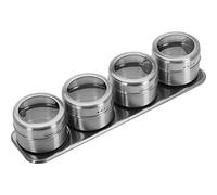 Westmark Set de frascos para especias / tablero de especias, 5 piezas, Con 4 tarros de acero inoxidable ø 6,5 cm, Volumen aprox.75 ml cada uno, Acero inoxidable, 65152260