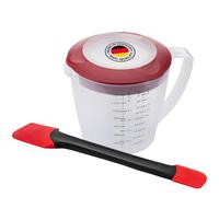 Westmark Set de horneado 2 piezas, Vaso para batir con tapa, "Helena", 1, 4 l y rascador de masa "Duo", Plástico/silicona, Helena, Duo, Transparente/Rojo/Negro, 310522E6